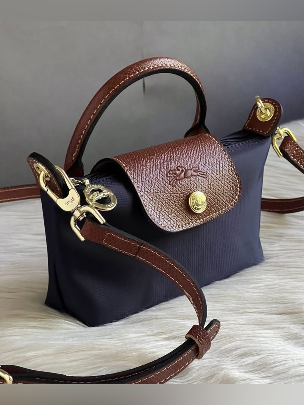 Longchamp XS Le Pliage Original Pouch with Strap - Picture 2 of 13
